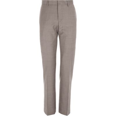 Purple wool-blend slim suit trousers